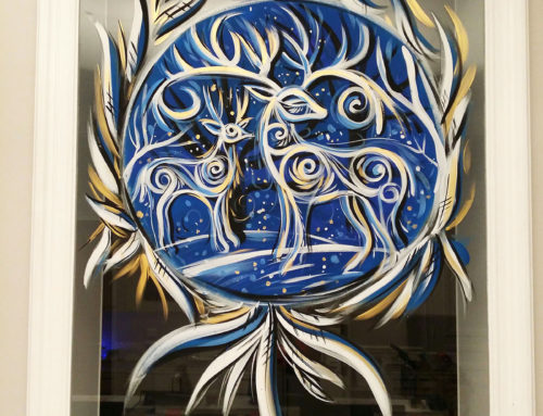 peinture vitrine noël 150