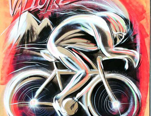La peinture sur vitrine une animation à Valloire pour le Tour de France aussi