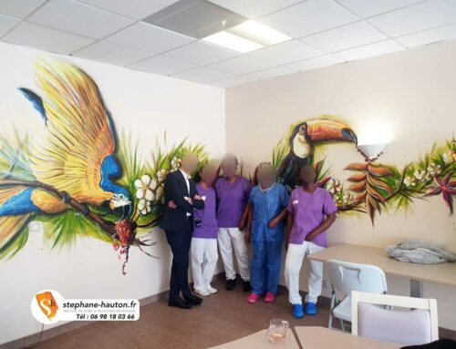 Décoration artistique en peinture murale pour une maison de retraite